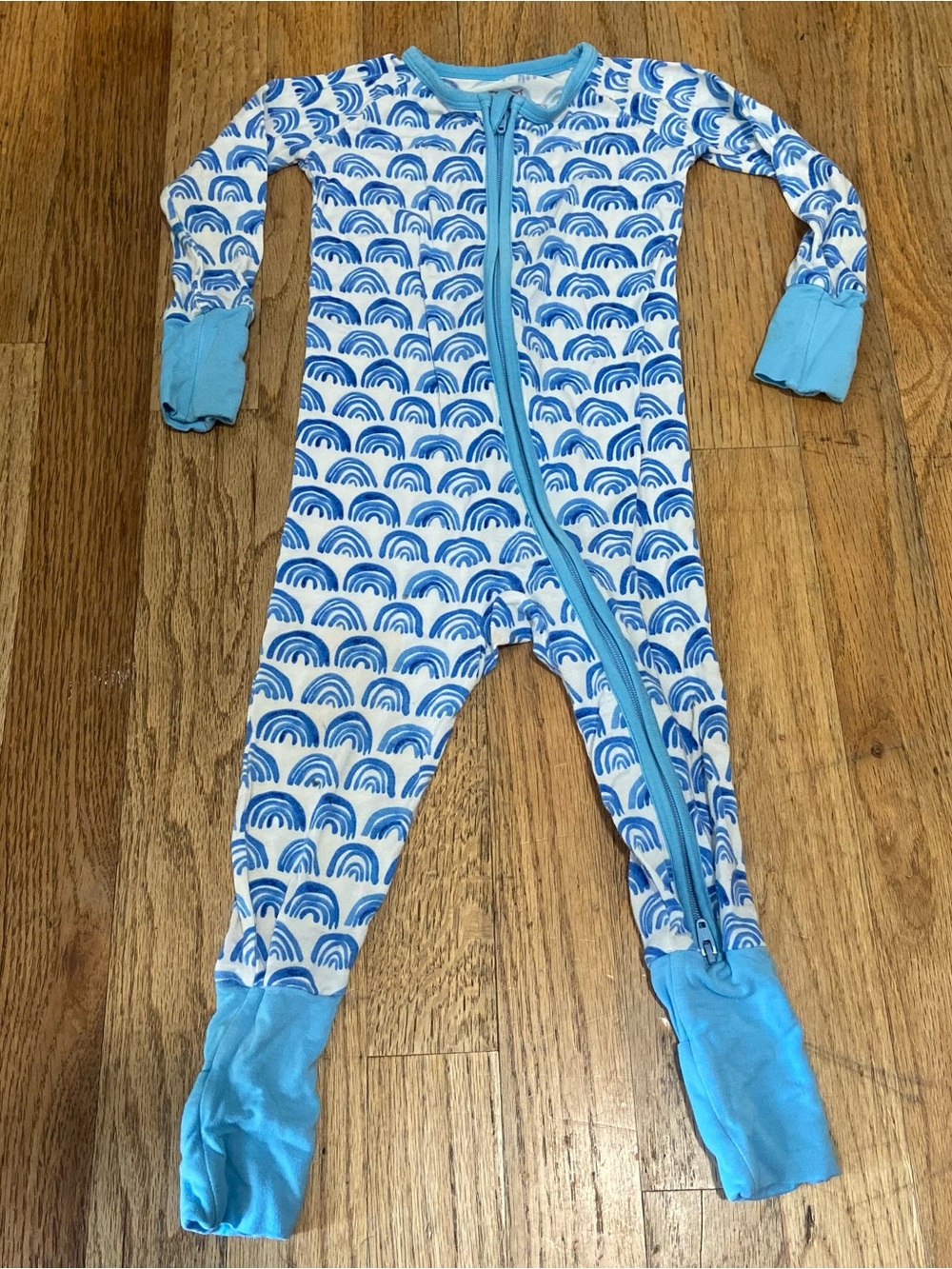 Little Sleepies Blue Rainbows Bamboo Zippy Pajama - 6-12 Months